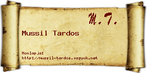 Mussil Tardos névjegykártya